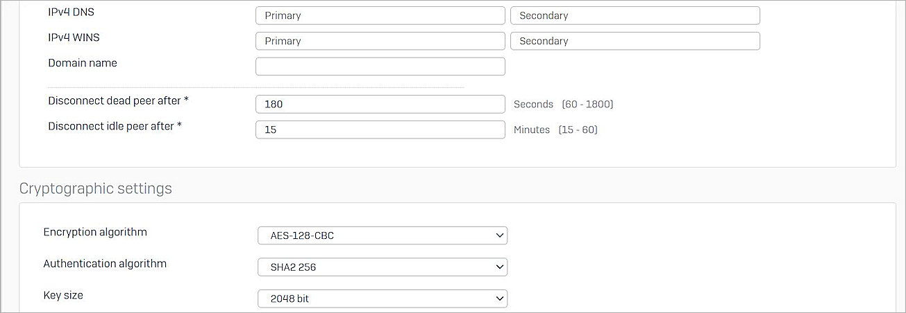 Screenshot of sophos